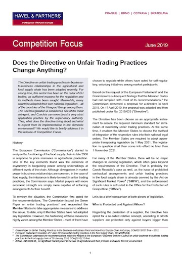 Does the Directive on Unfair Trading Prices Change Anything?