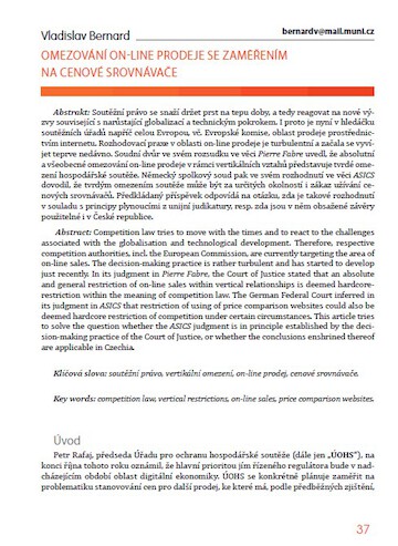 Online Sales Restrictions with a Focus on Price Comparison Websites