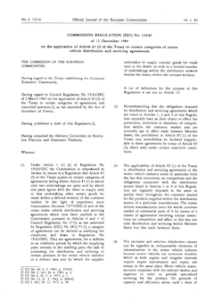 Regulation (EEC) 123/85