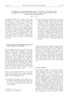 Commission notice concerning Regulation (EEC) 123/85