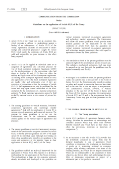 Article 81(3) Guidelines