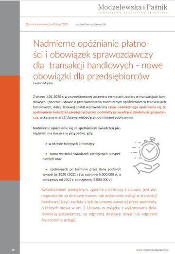 Excessive delay in payment and the reporting obligation for commercial transactions – new obligations for businesses