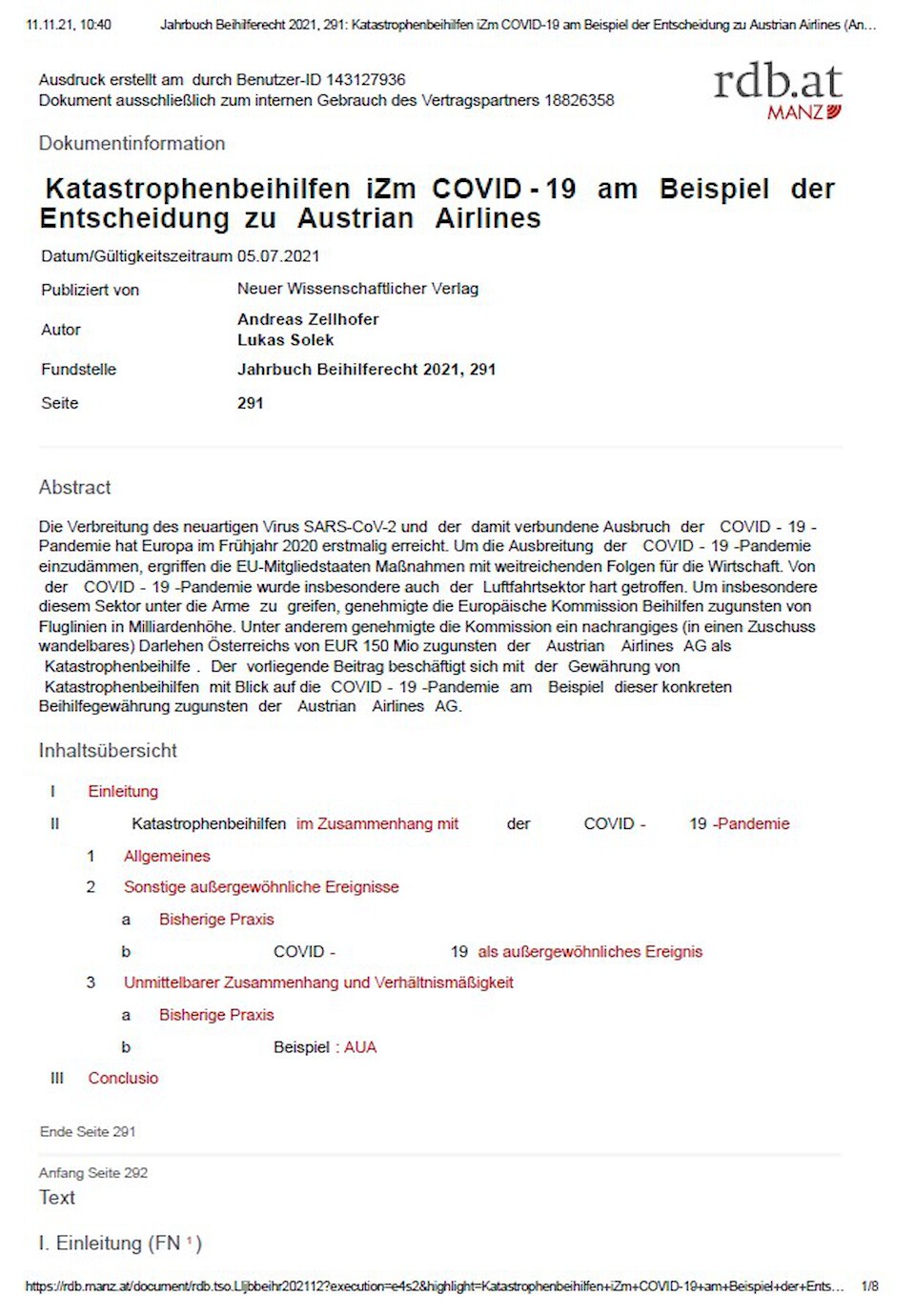 State aid in the context of COVID-19, using the Austrian Airlines decision as an example