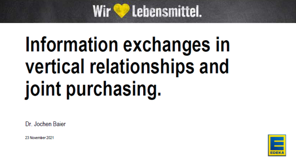 Information exchanges in vertical relationships and joint purchasing