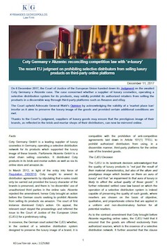 Coty Germany v Akzente: reconciling competition law with ‘e-luxury’