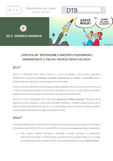 Distribution Law Center Countdown VI - Non-compete restrictions