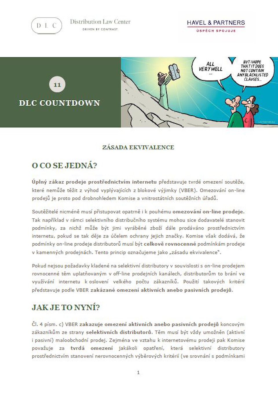 Distribution Law Center Countdown XI - Hardcore restrictions (Equivalence)