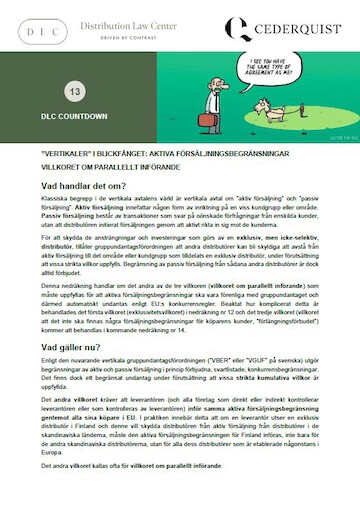 Distribution Law Center Countdown XIII - Active sales restrictions (Parallel imposition requirement)