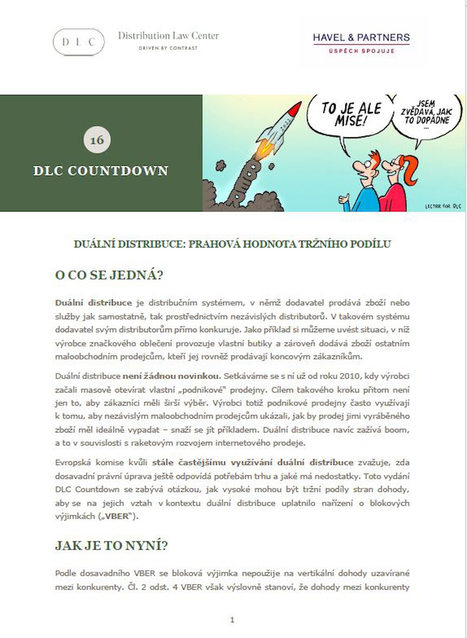 Distribution Law Center Countdown XVI - Dual distribution (Market share threshold)