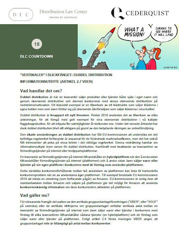 Distribution Law Center Countdown XVIII - Dual distribution (Information exchange (Article 2(7) VBER))