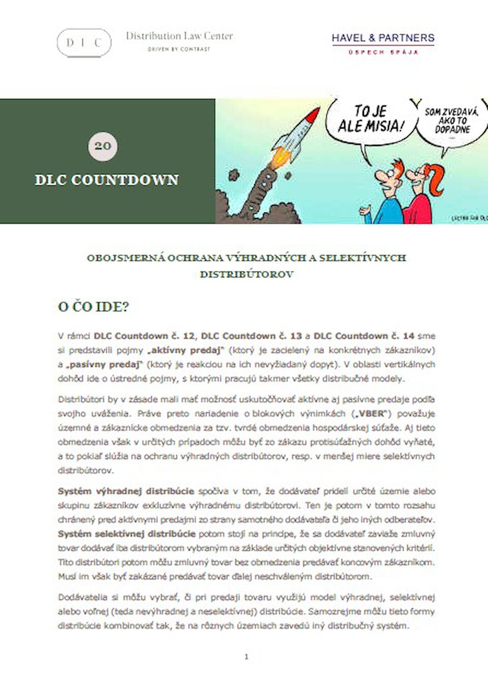 Distribution Law Center Countdown XX - Selective distribution (Reverse protection)