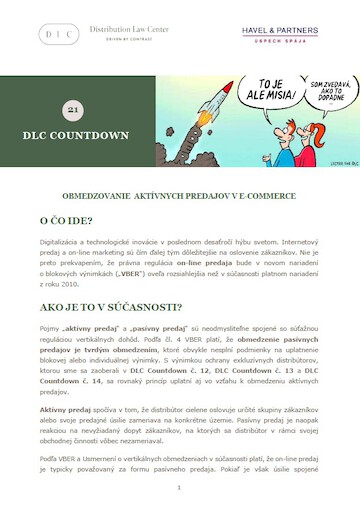 Distribution Law Center Countdown XXI - E-commerce (Online promotions and active sales)