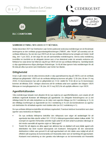 Distribution Law Center Countdown XXIV - Wrap-up (The new VBER regime in a nutshell)