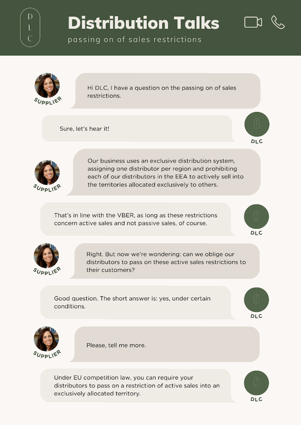 Distribution Talks: passing on of sales restrictions