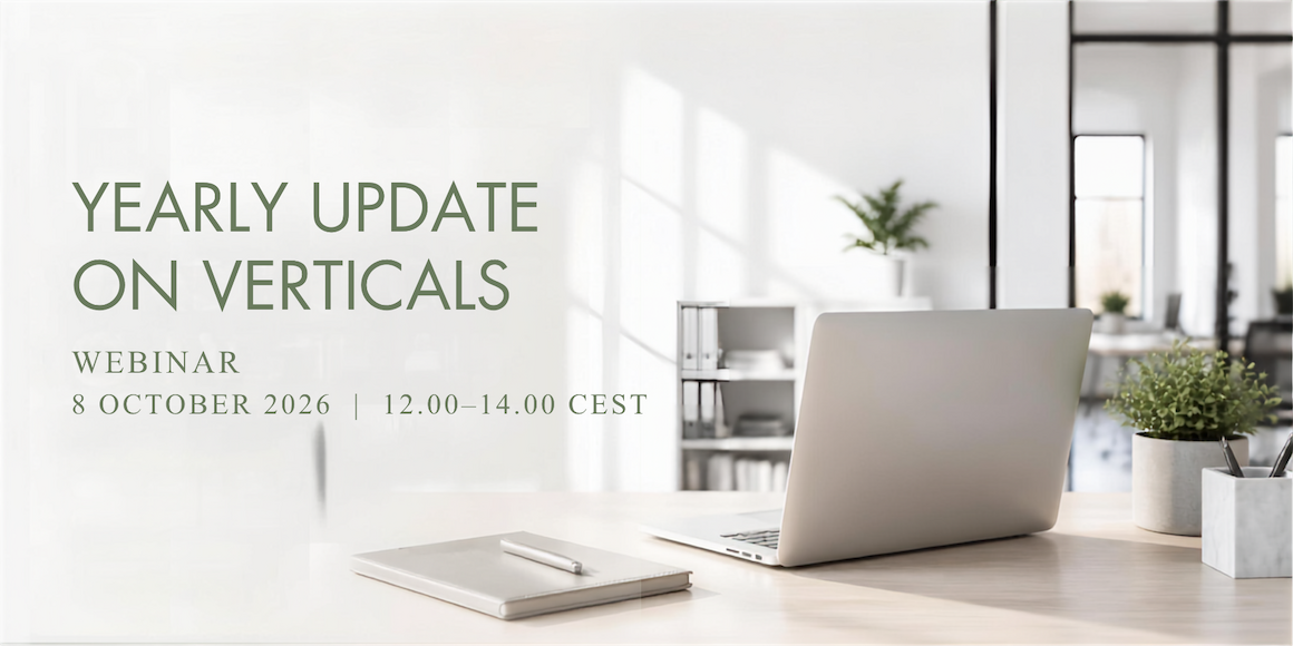 Yearly Update on Verticals on 8 October 2026 - Save-the-date