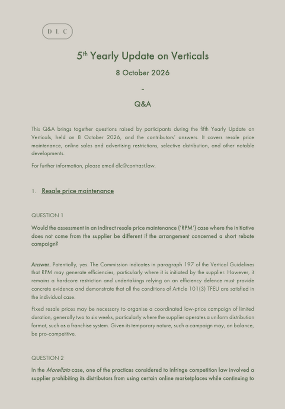 Yearly Update on Verticals 2026 - Q&A